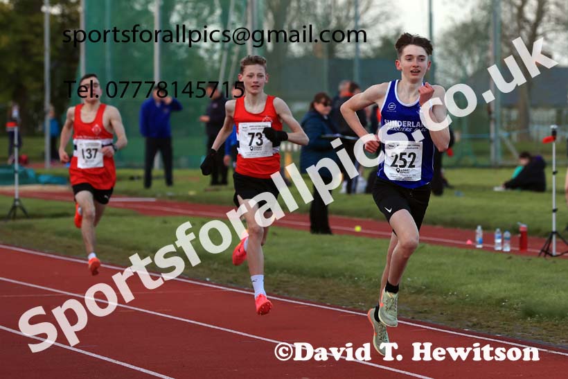 1500 metres, 2024 NEGP 1, Monkton Stadium, Jarrow. Photo: David T. Hewitson/Sports for All Pics